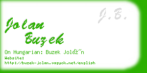 jolan buzek business card